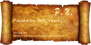 Pandurov Nónusz névjegykártya
